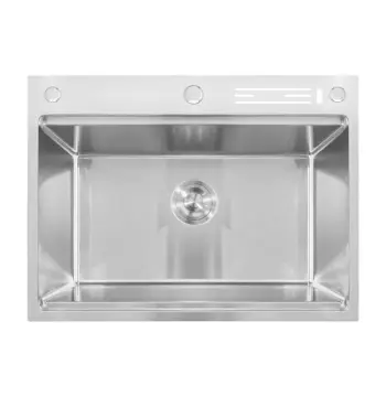 Мийка з нерж. сталі MIXXUS MH7050-SK NANO-SILVER (3.0/0.8) зі сходинкою для сушарки, з підставкою під ножі (Колір нерж) (MX1943)