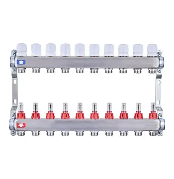 Колекторний блок з витратомірами Nolf NF.2100-10S 1"x10 (корпус нержавіюча сталь) (NF3024)