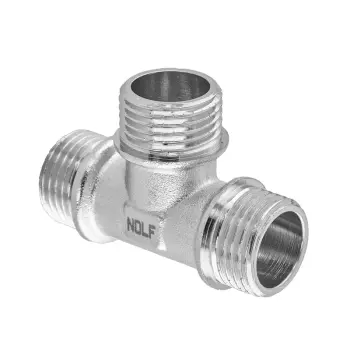 Трійник нікельований NOLF NFC.T06MMM-N-1/2"MMM (NF3101)