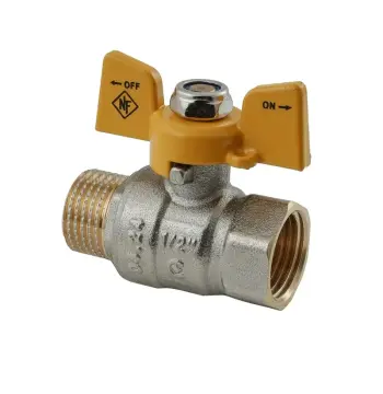 Кран кульовий Nolf classic NFC.722-06-1/2" FM ГШМ YELLOW, ручка "метелик" жовта (NF3129)