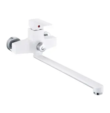 Змішувач для ванни Plamix Kubus-006 Euro Set білий з душовим набором (PM0738)