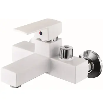 Змішувач для ванни Plamix Kubus-009 Euro Set білий з душовим набором (PM0752)