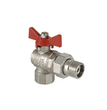 Кран з американкою кутовий червоний СК 3/4" (SK0025)
