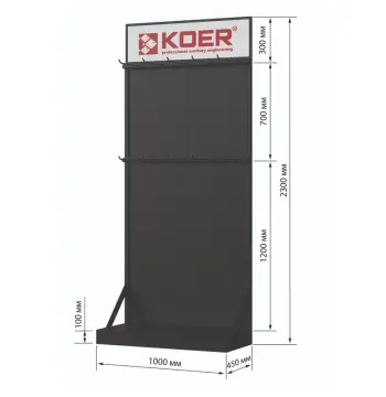 Стенд виставковий Koer ESFD-01 для душових трапів із задньою панеллю H2300*1000*450 (ST5641)