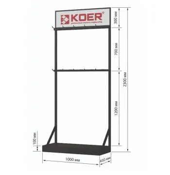 Стенд виставковий Koer ESFD-02 для душових трапів без задньої панелі H2300*1000*450 (ST5642)