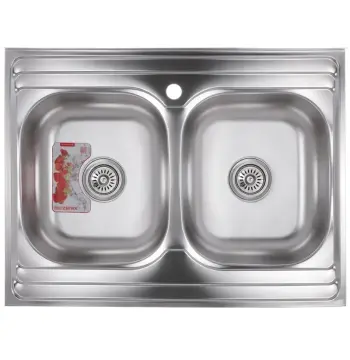 Мийка кухонна Zerix Z8060B-08-180MD Double (micro decor) (ZS0611)