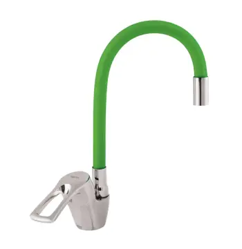 Змішувач для кухні Zerix YUB 181 зелений з гнучким виливом (ZX0437)