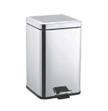 Відро для сміття квадратне ZERIX Z-415 CHROME 6 л (колір хром глянець) (ZX0540)