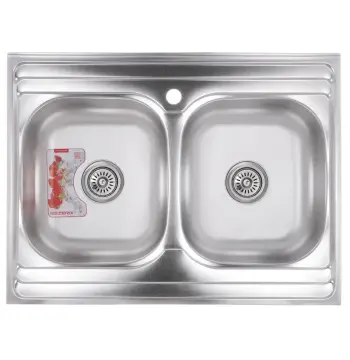 Кухонна мийка накладна Zerix Z8060B-08-180E (Satin) (ZX1620)