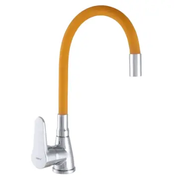 Змішувач для кухні ZERIX SOP7 146 хром/помаранчевий з гнучким силіконовим виливом (ZX2657)