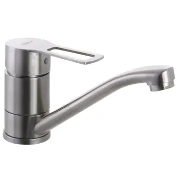 Змішувач для умивальника Zerix HSB-004-15cm з нержавіючої сталі з поворотним виливом (ZX3142)