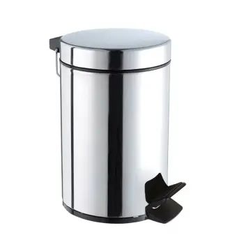 Відро для сміття кругле ZERIX PLAIN-MB0140 CHROME 40 л (колір хром глянець) (ZX4621)