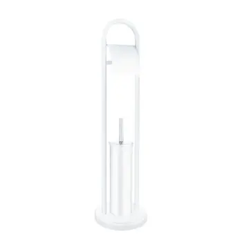 Йоржик для унітазу + паперотримач підлоговий ZERIX KIT-ME04 WHITE (колір білий) (ZX4643)