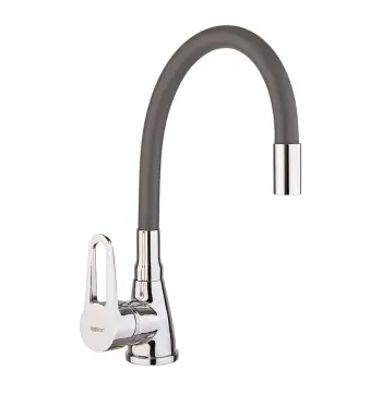 Змішувач для кухні Zerix SOP7 045 Reflector Gray з гнучким виливом (ZX4651)