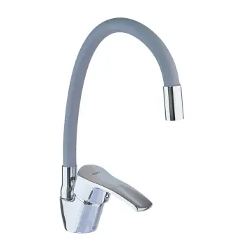 Змішувач для кухні ZERIX YUB 279 Reflector Gray хром/сірий з гнучким виливом (ZX4654)