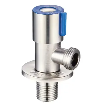 Кран для підключення сантехприладів Zerix VAL-01-1/2x1/2 з нерж. сталі (синій) (ZX4937)