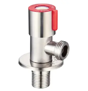 Кран для підключення сантехприладів Zerix VAL-02-1/2x1/2 з нерж. сталі (червоний) (ZX4938)