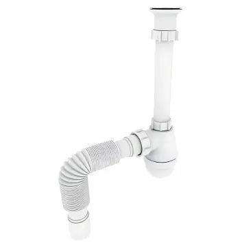 Сифон для раковины ZERIX SU-03-А с ревизией (Цвет белый) 1 1/4'' (ZX5083)