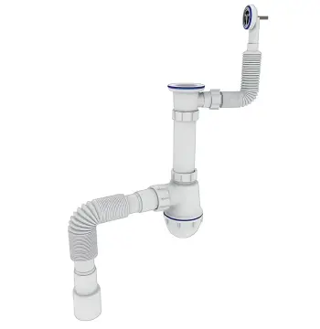 Сифон для кухні Zerix SK-04-В 1 1/2"x40 з різьбовим випуском та круглим переливом (ZX5085)