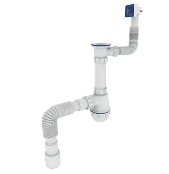 Сифон для кухні Zerix SK-04-А 1 1/2"x40 з різьбовим випуском та прямим переливом (ZX5086)