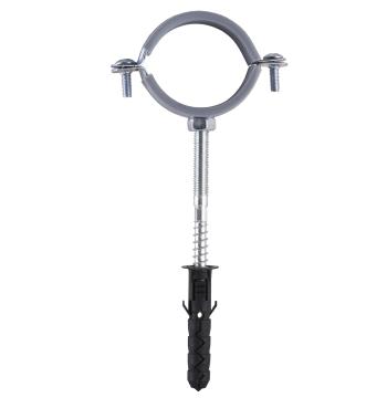 Хомут в зборi CR 1 1/2″ (47-53мм) з гвинтом-шурупом 8*100 та дюбелем в уп., сірий