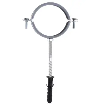 Хомут в зборi CR 2 1/2″ (70-80мм) з гвинтом-шурупом 8*100 та дюбелем в уп., сірий