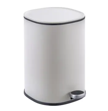 Відро для сміття з плавним закриттям овальне ZERIX PRIME-TC0105 WHITE 5 л (колір білий) (ZX5901)