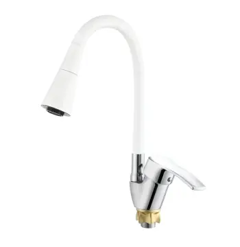 Змішувач для кухні ZERIX YUT 279 Reflector White хром/білий з гнучким виливом (ZX5988)