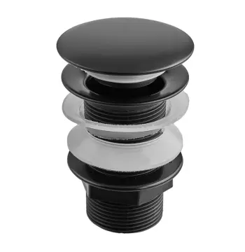 Донний клапан для раковини без переливу ZERIX BV-02 BLACK автоматичний (Click-Clack) (Колір чорний) 1 1/4'' (ZX6018)
