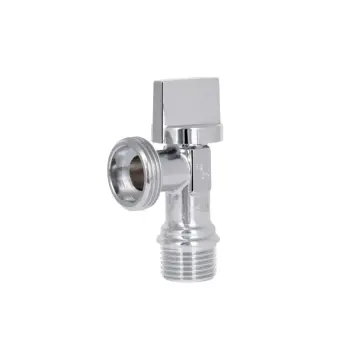 Кран приладовий кутовий Thermo Alliance 1/2х3/4 Base SD185W1520 латунний хромований 1/2"х3/4" із зовнішньою різьбою (SD185W1520)