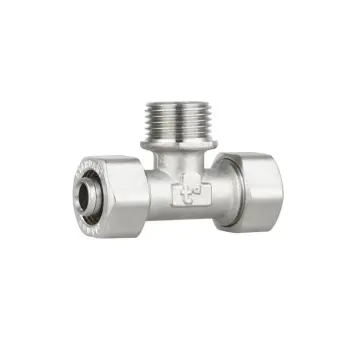 Трійник обтискний Thermo Alliance 16х1/2х16 Standart 16х1/2"х16 латунний нікельований з зовнішньою різьбою (SD160W161516)