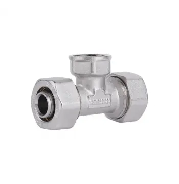 Трійник обтискний Thermo Alliance 20х1/2х20 Standart 20х1/2"х20 латунний нікельований з внутрішньою різьбою (SD159W201520)
