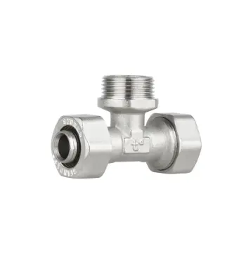 Трійник обтискний Thermo Alliance 20х3/4х20 Standart 20х3/4"х20 латунний нікельований із зовнішньою різьбою (SD160W202020)
