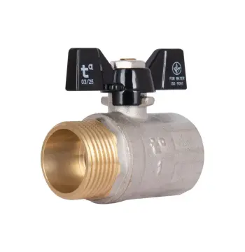 Кран кульовий Thermo Alliance Base SD607W25 латунний 1" ВЗ з ручкою-метеликом для води (SD607W25)