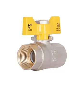 Кран кульовий газовий Thermo Alliance Base SD602G15 1/2" ВВ латунний з ручкою-метеликом (SD602G15)