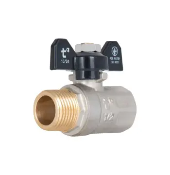 Кран кульовий Thermo Alliance Base SD607W15 латунний 1/2" ВЗ з ручкою-метеликом (SD607W15)
