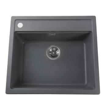 Гранітна мийка Globus Lux VOLTA сiрий металiк 570х510мм-А0003