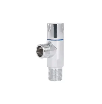Кран кутовий Thermo Alliance 1/2З Standart SF342W1515 латунний хромований з керамічною буксою та круглою ручкою 1/2"х1/2" ЗЗ (SF342W1515)