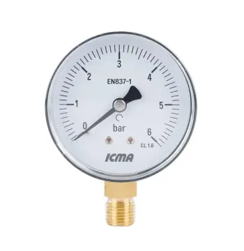 Манометр Icma 1/4" 0-10 бар, нижнє підключення №244