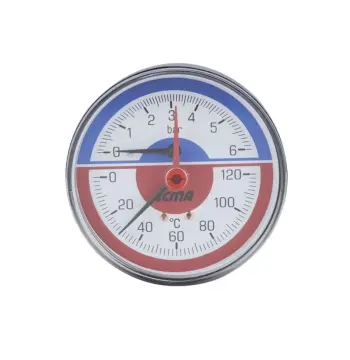 Термоманометр аксіальний Icma 259 пластиковий 1/2" 0-6 бар (91259AD06120)