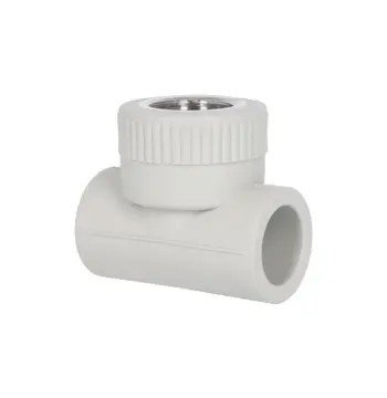 Трійник PPR Blue Ocean 25х3/4х25 25х3/4"х25 сірий з латунною вставкою та внутрішньою різьбою (BOITTX2502XXX)