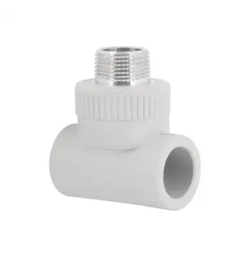 Трійник PPR Blue Ocean 25х3/4х25 25х3/4"х25 сірий з латунною зовнішньою різьбою (BOETTX2502XXX)