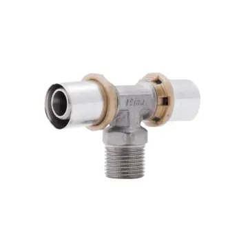 Прес-трійник редукційний Icma 20х1/2х20 №407 20х1/2"х20 латунний нікельований із зовнішньою різьбою (81407ADBQ06)