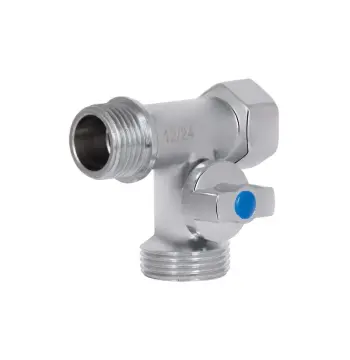 Кран приладовий кульовий трійниковий Thermo Alliance 1/2х3/4х1/2 Standart SD186W152015 латунний хромований 1/2"х3/4"х1/2" ЗЗВ (SD186W152015)