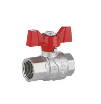 Кран кульовий Thermo Alliance Forte SF602W15 нікельований латунний для води 1/2" ВВ з ручкою-метеликом (SF602W15)