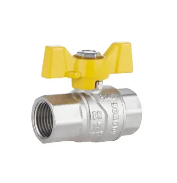 Кран кульовий газовий Thermo Alliance Forte SF602G15 латунний 1/2" ВВ з ручкою-метеликом (SF602G15)