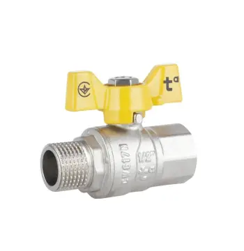Кран кульовий Thermo Alliance Forte SF607G15 латунний газовий 1/2" ВЗ з ручкою-метеликом (SF607G15)