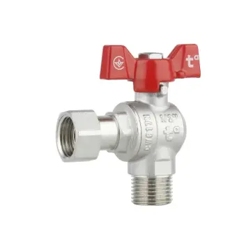 Кран кульовий з накидною гайкою SD Forte1/2" ВЗ для води кутовий SF224W15
