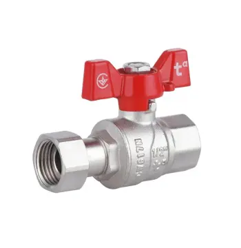 Кран кульовий Thermo Alliance 1/2х Forte латунний нікельований прямий з накидною гайкою та внутрішньою різьбою 1/2 (SF260W15)