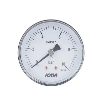 Манометр Icma 1/4" 0-10 бар, заднє підключення №243